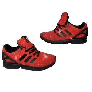 Adidas Shoes Mens 5.5 Red Black Galaxy Space Sneakers Low Top ZX Flux Torsion